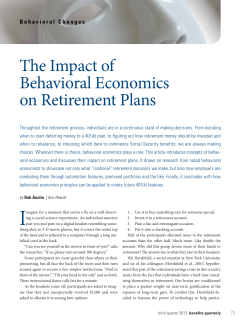 The Impact of Behavioral Economics on Retirement Plans