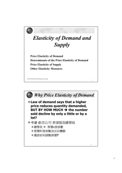 Elasticity of Demand and Supply