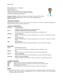 Page of 8 IJAZ ALI, PhD, Post doc [Fulbright] Associate Professor