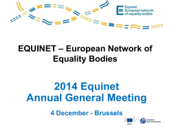 Presentation of the Equinet activities in 2014