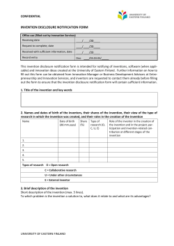 Invention disclosure notification