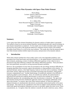 Timber Plate Dynamics with Space-Time Finite Element Summary 1
