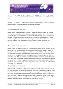 First Win in Black Division to BJFC Under 13`s against Glen Iris!