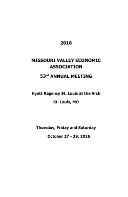2016 MISSOURI VALLEY ECONOMIC ASSOCIATION 53rd