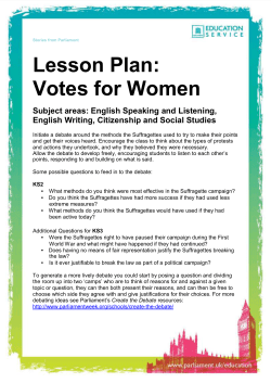 Lesson Plan: Votes for Women
