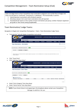 Team Nomination Setup (Club)