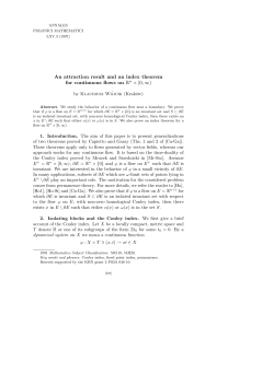 An attraction result and an index theorem for continuous flows on R