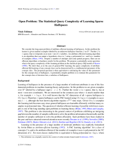 Open Problem: The Statistical Query Complexity of Learning Sparse