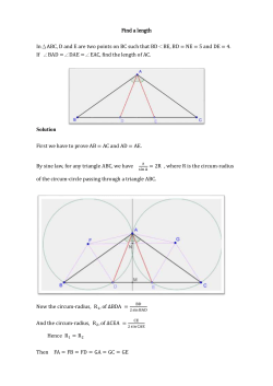 Find a length In&Delta;ABC, D and E are two points on BC such that BD