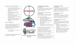 LAPD Commercial Crimes Division LAPD Fraud Section