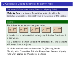 2-Candidate Voting Method: Majority Rule