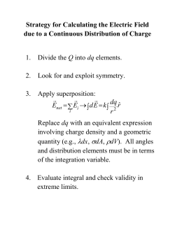 Strategy for Calculating the Electric Field due to a Continuous
