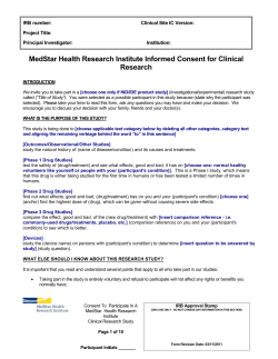 Informed Consent for Clinical Research