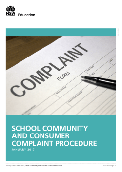 School Community and Consumer Complaint Procedure