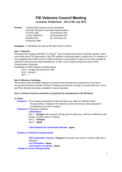 FIE Veterans Council Meeting