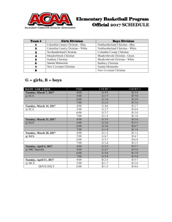 2017 Elementary Basketball Game Schedule