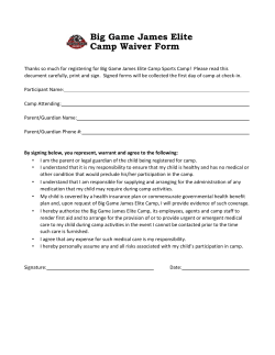 Elite Camp Waiver Form - Big Game James Elite Camps