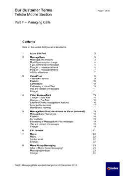 Our Customer Terms &ndash; Telstra Mobile Section &ndash; Part F