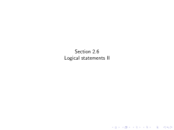 Section 2.6 Logical statements II