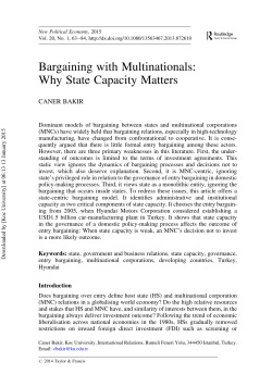 Bargaining with Multinationals: Why State Capacity Matters