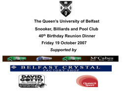 Slideshow - Queen`s University Belfast Snooker, Billiards and Pool