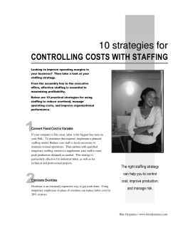 10 Strategies for Controlling Costs with Staffing