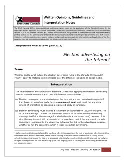 Election advertising on the Internet