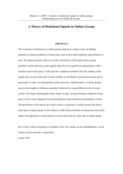 A Theory of Relational Signals in Online Groups