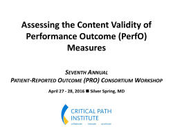 Assessing the Content Validity of Performance Outcome (PerfO)