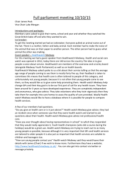 Meeting 10.10.15 - Medway Youth Parliament
