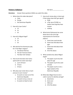 Pelotero: Ballplayer - Espanol with Sra. Wolfe