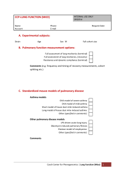 CCP-LUNG FUNCTION (MICE) A. Experimental subjects: B