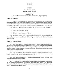 title 126 - West Virginia Department of Education