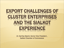 Export Challenges of Cluster Enterprises and the - ec