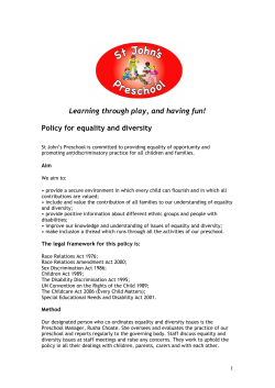 Learning through play, and having fun! Policy for equality and diversity