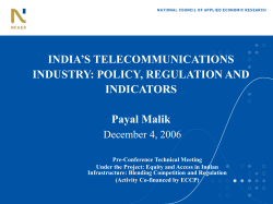 POLICY, REGULATION AND INDICATORS Payal Malik