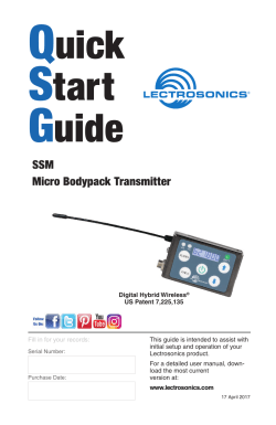 Quick Start Guide - Lectrosonics.com