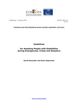 Guidelines for Assisting People with Disabilities