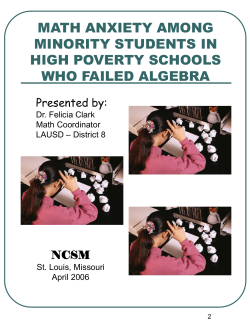 Math Anxiety NCSM - Los Angeles Unified School District