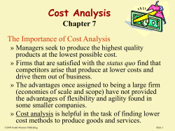 Cost analysis