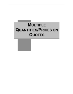 Multiple Quantities/Prices on Quotes