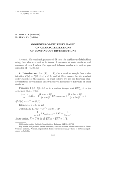 GOODNESS-OF-FIT TESTS BASED ON CHARACTERIZATIONS OF