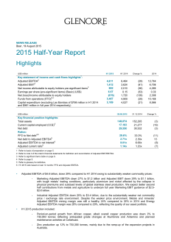 Glencore 2015 Half