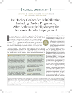 Ice Hockey Goaltender Rehabilitation, Including On