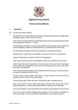 Terms and Conditions 2016/2017