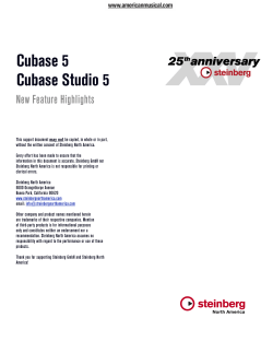 Cubase 5 New Features - American Musical Supply