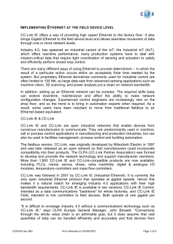 Implementing Ethernet at the field device level