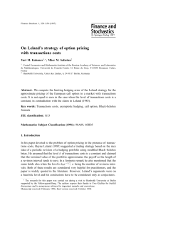 On Leland`s strategy of option pricing with transactions costs