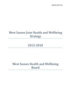 West Sussex Joint Health and Wellbeing Strategy