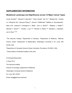 Mutational Landscape and Significance across 12